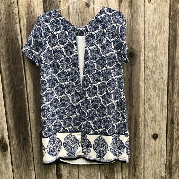 Lulu’s Taj Mahal Tour Blue Paisley Open Back Shift Dress Small - Picture 7 of 13